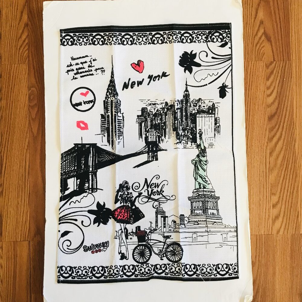 New York Cotton House Kitchen Tea Hand Towel Bike